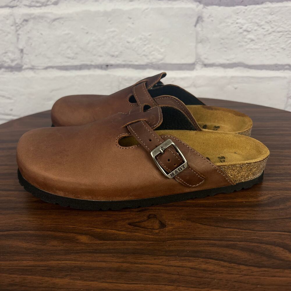 NWT NAOT Women 7 Boho Minimalist Granola Girl Staple Leather Spring Slip On Clog - Picture 6 of 12